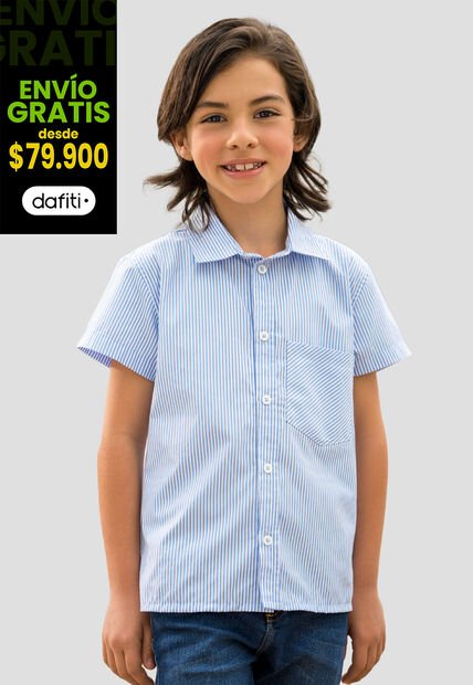 Camisa Infantil Niños Azul Baby Mp 110869