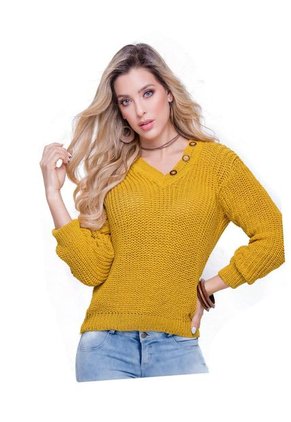 Saco Tejido Saco Tejido Mujer Amarillo Mp 59144