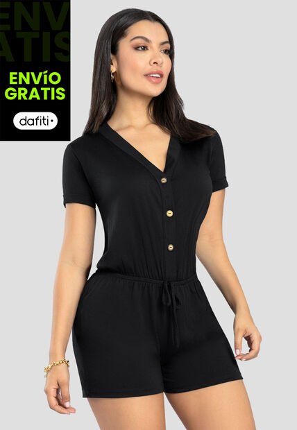 Enterizo Corto Mujer Negro Mp 111079