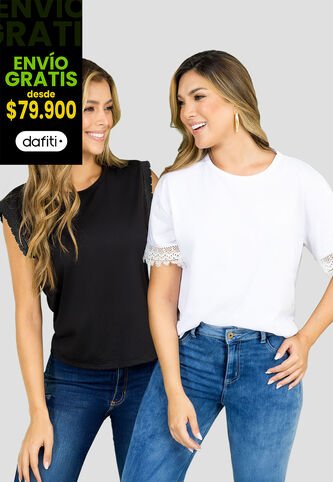 Blusa Paq X2 Mujer Bicolor Mp 110685 MP