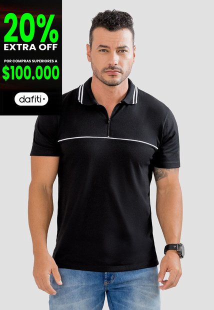 Polo Hombre Negro Mp 104124