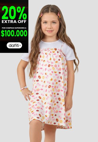 Vestido Paq X2 Infantil Femenino Multicolor Mp 103960 MP