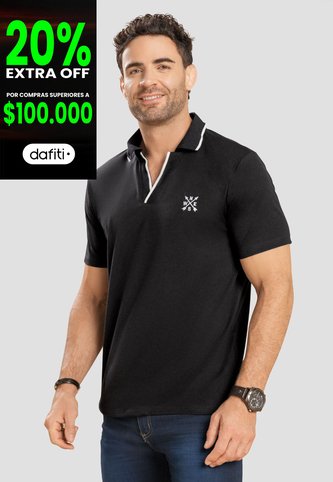 Polo Hombre Negro Mp 87630 MP