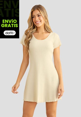 Vestido Corto Mujer Crema Mp 110674 MP