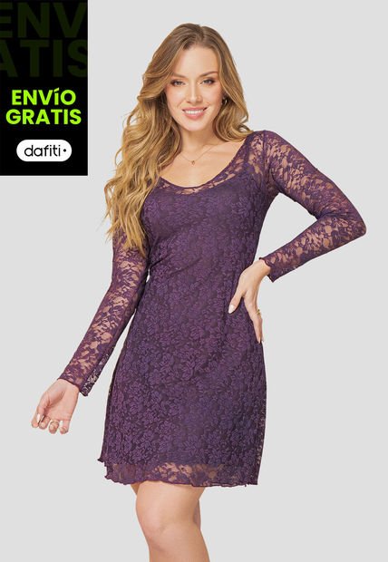 Vestido Corto Mujer Vinotinto Mp 106982