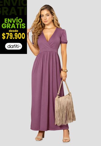 Vestido Largo Mujer Ciruela Mp 112522 MP