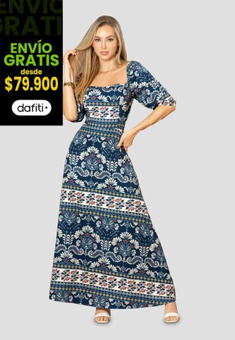 Vestido Largo Mujer Estampado Mp 112513 MP