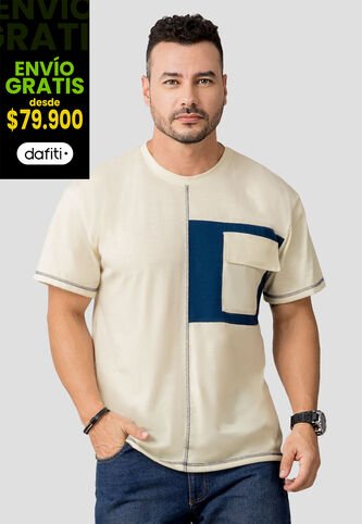 Camiseta Hombre Crema Mp 110523 MP