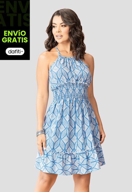 Vestido Corto Mujer Estampado Mp 107486