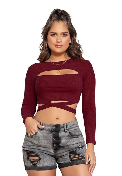 Blusa Mujer Vinotinto Mp 88095