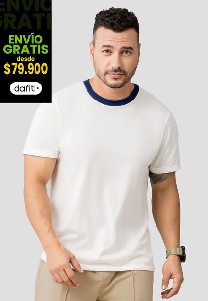 Camiseta Hombre Crema Mp 110530