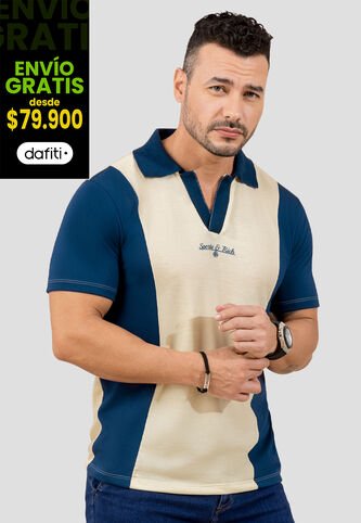 Polo Hombre Bicolor Mp 110524 MP