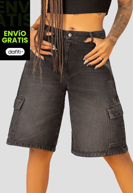 Bermuda Mujer Negro Mp 107822