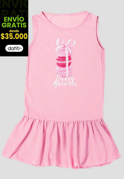 Vestido Infantil Femenino Rosado Mp 104103