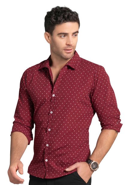 Camisa Hombre Vinotinto Mp 92395