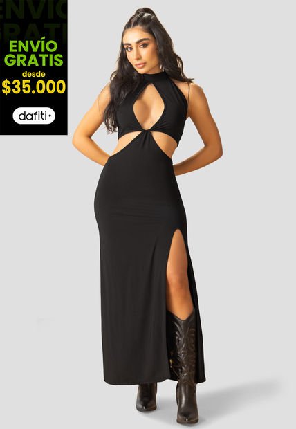 Vestido Mujer Negro Mp 107808