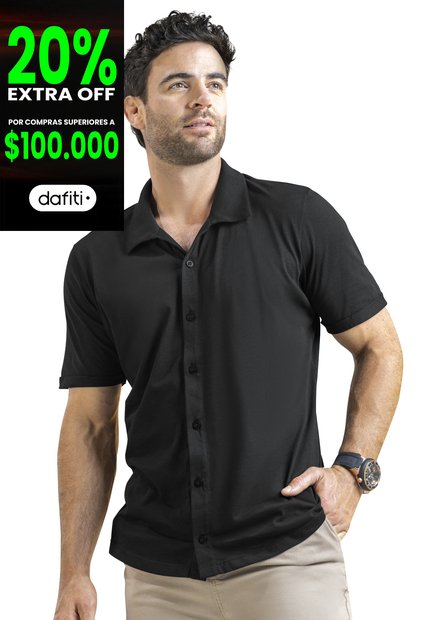 Camisa Hombre Negro Mp 6527