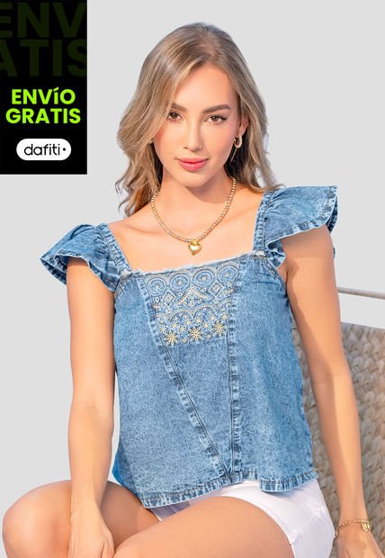 Blusa Mujer Azul Mp 106906