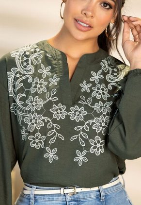 Blusa Mujer Verde Militar Mp 112266