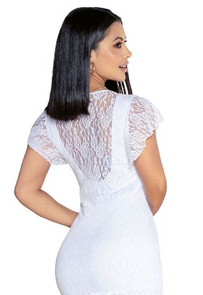 Vestido Corto Mujer Blanco Mp 3475