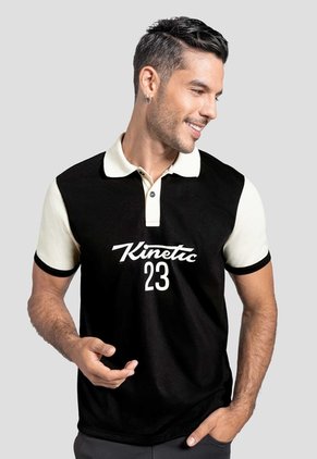 Polo Hombre Negro-Crema Mp 115708