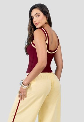 Conjunto Mujer Merlot-Amarillo Mp 115684
