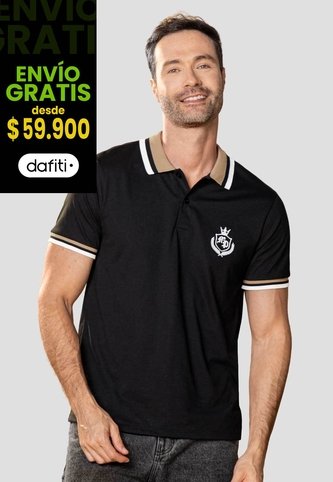 Polo Hombre Negro Mp 114118 MP
