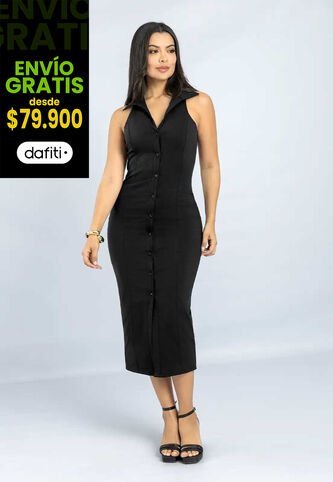 Vestido Largo Mujer Negro Mp 111773 MP