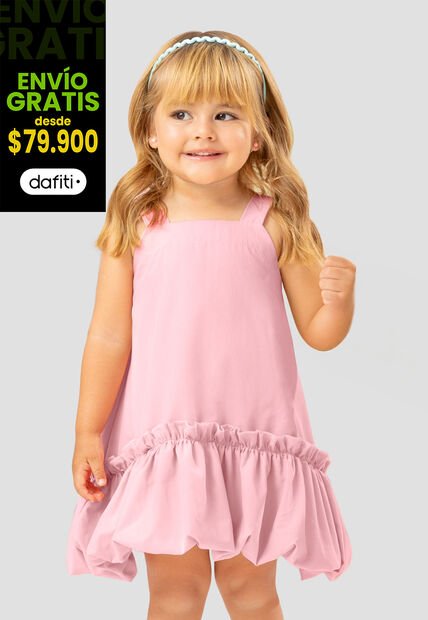 Vestido Infantil Femenino Rosa Polvo Mp 110245