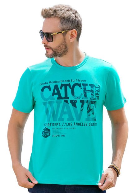Camiseta Hombre Verde Mp 7089
