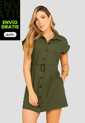 Vestido Mujer Verde Militar Mp 110131 MP