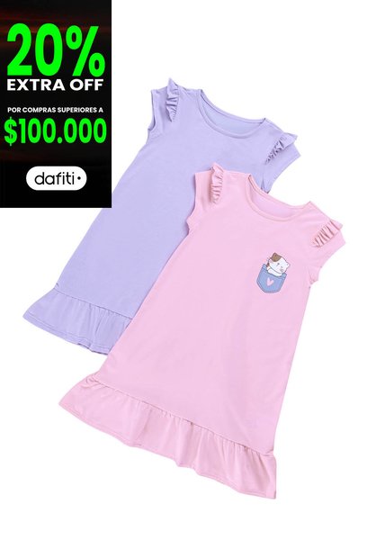 Vestido Paq X2 Infantil Multicolor Mp 1156