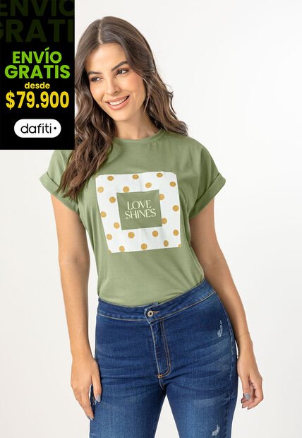 Camiseta Mujer Verde Matcha Mp 107852