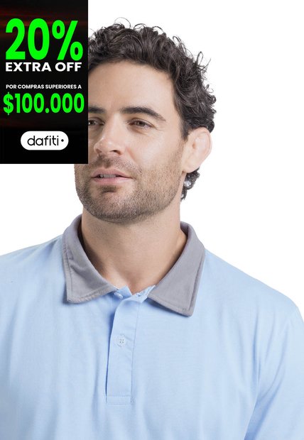 Polo Masculino Azul Claro Mp 3354