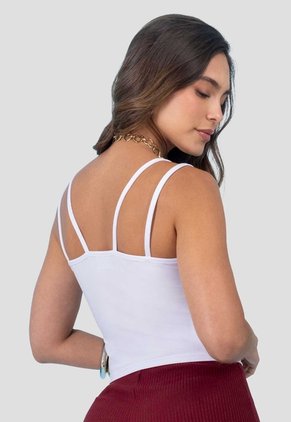 Blusa Paq X2 Mujer Merlot-Blanco Mp 115463