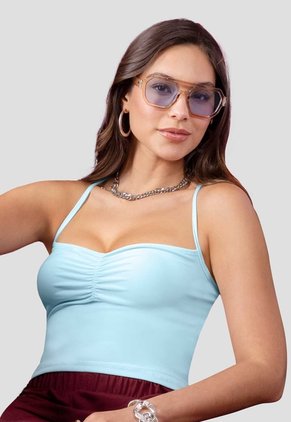 Blusa Paq X2 Mujer Blanco-Azul Cielo Mp 115676