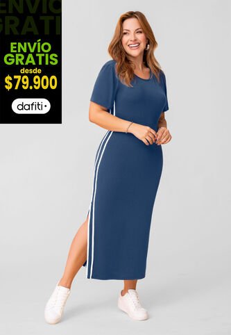 Vestido Largo Mujer Azul Profundo Mp 112017 MP