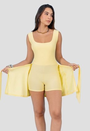 Enterizo Corto Mujer Amarillo Claro Mp 115687