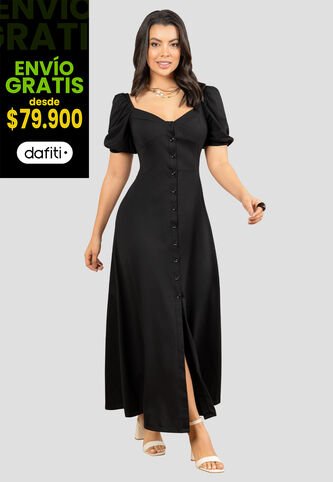 Vestido Largo Mujer Negro Mp 112045 MP