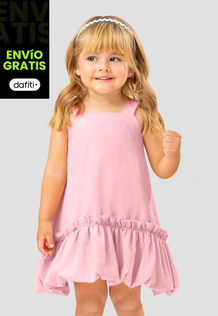 Vestido Infantil Femenino Rosa Polvo Mp 110245
