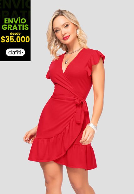 Vestido Corto Mujer Rojo Mp 106852