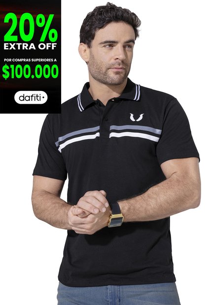 Polo Hombre Negro Mp 90923