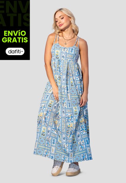 Vestido Mujer Estampado Mp 107975