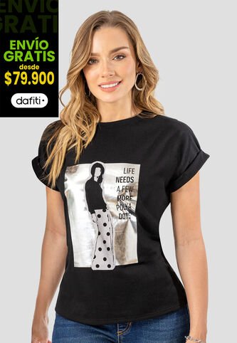 Camiseta Mujer Negro Mp 107537 MP