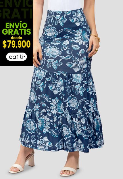 Falda Larga Mujer Estampado Mp 111074