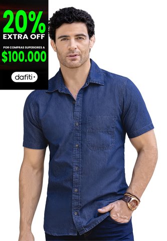 Camisa Hombre Azul Mp 07984 MP