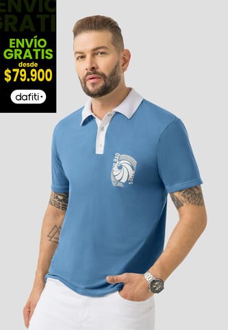 Polo Hombre Azul Indigo Mp 107944 MP