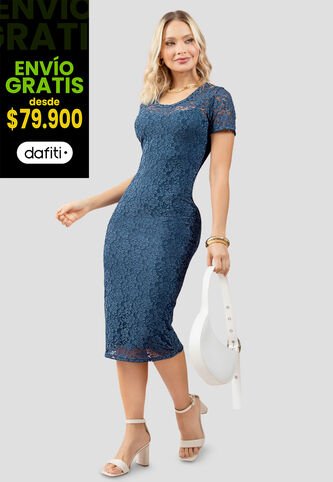 Vestido Largo Mujer Azul Profundo Mp 111271 MP