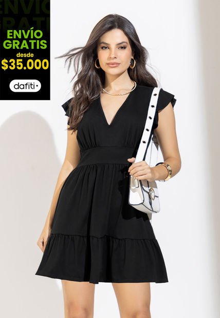 Vestido Corto Mujer Negro Mp 106435