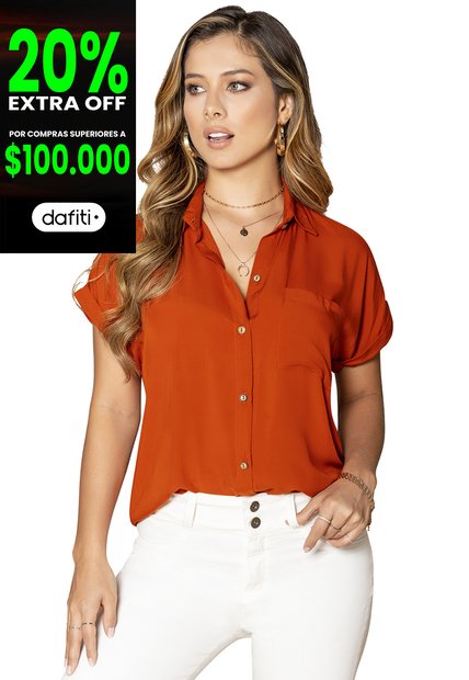 Camisa Mujer Ladrillo Mp 6135